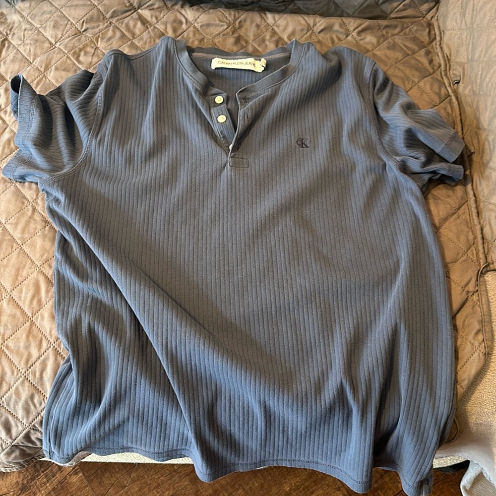 Calvin Klein Jeans Blue Henley Shirt